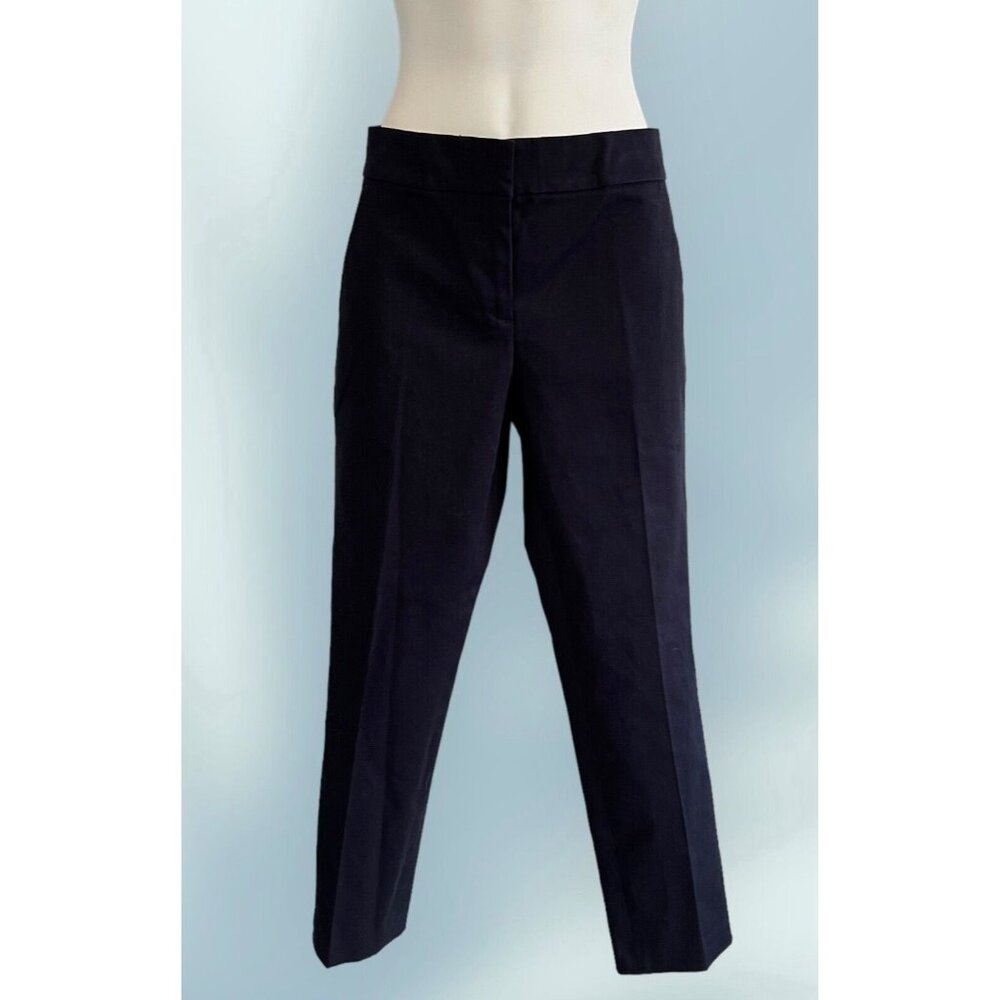 Tommy Hilfiger Women's Navy Blue Cotton Pants Career Casual Sz 2 30x26 Ankle